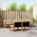 vidaXL Ensemble de canapés d'extérieur 7 Pièces Naturel et Beige