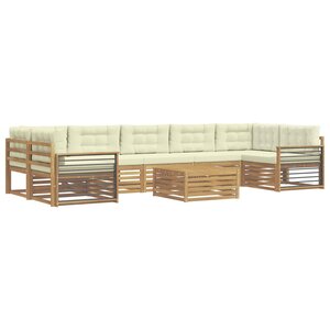 vidaXL Ensemble de canapés d'extérieur 8 pc Blanc et crème
