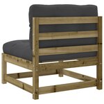 vidaXL Salon de jardin 5 Pièces avec coussins bois de pin imprégné