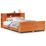 vidaXL Cadre de lit sans matelas cire marron 140x190cm bois pin massif