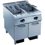 Friteuse à gaz pro - 2 x 23 litres - 40 kw - combisteel -  - acier inoxydable 800x900x850mm