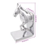 Serre-livres vidaXL 2 Pièces Argent 11x14x25 cm Aluminium Cheval