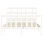 vidaXL Cadre de lit sans matelas blanc bois de pin massif