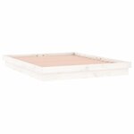 vidaXL Cadre de lit à LED sans matelas blanc 140x190 cm bois massif