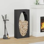 vidaXL Portant de bois chauffage noir 50x23x100 cm