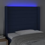vidaXL Tête de lit à LED Bleu 103x16x118/128 cm Tissu