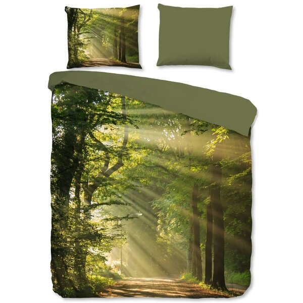 Good Morning Housse de couette WOODS 200x200 cm Vert