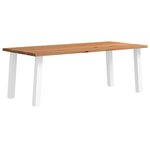 vidaXL Table à manger marron clair bois de chêne massif rectangulaire