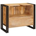 vidaXL Meuble sous-vasque de salle de bain Bois de mangue massif  fer