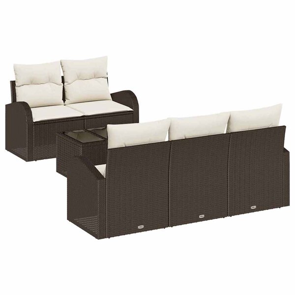 vidaXL Ensemble de canapé de jardin 6 Pièces Marron 55 x 55 x 37 cm