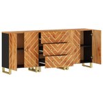 vidaXL Armoires latérales 3 Pièces marron et noir 60x33 5x75 cm