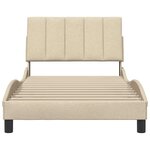 vidaXL Cadre de lit sans matelas crème 100x200 cm tissu