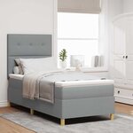 vidaXL Lit à ressort LED avec matelas Gris clair 80 x 200 cm tissu