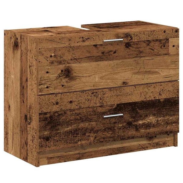 vidaXL Meuble Sous Évier Bois Ancien 78 x 37 x 59 cm Bois d'ingénierie