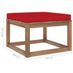 vidaXL Repose-pied de jardin avec coussin rouge