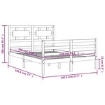 vidaXL Cadre de lit avec tête de lit blanc 140x190 cm bois massif