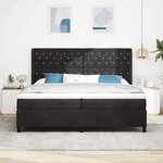 vidaXL Lit à Ressorts avec Matelas LED Noir 200 x 200 cm Velours
