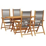 vidaXL Ensemble de salle à manger pour jardin 5 Pièces Gris