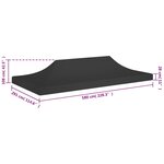 vidaXL Toit de tente de réception 6x3 m Noir 270 g/m²