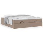 VidaXL Cadre de lit ottoman et matelas cappuccino 160x200cm similicuir