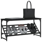 vidaXL Étagère à chaussures noir 90x30x45 cm bois d'ingénierie