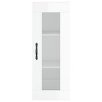 vidaXL Armoire murale blanc brillant 34 5x34x90 cm