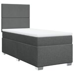 vidaXL Sommier à lattes de lit et matelas Gris foncé 90x190 cm Tissu