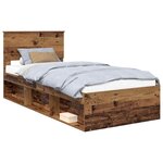 vidaXL Cadre de lit Bois ancien 90 x 190 cm Pin massif