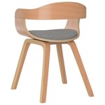 vidaXL Chaises de salle à manger 4 Pièces taupe bois courbé et tissu