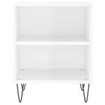 vidaXL Table de chevet blanc brillant 40x30x50 cm bois d’ingénierie