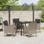 vidaXL Ensemble de salle à manger pour jardin 5 Pièces Gris clair
