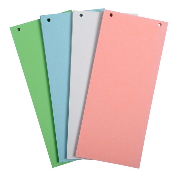 Paquet 100 Fiches Intercalaires Horizontales Unies Perforées Forever - 105x240mm - Couleurs Assorties - Exacompta