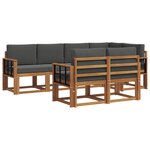 vidaXL Ensemble de canapés d'extérieur 7 Pièces Naturel et Anthracite