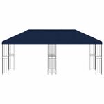 vidaXL Gazebo avec murs latéraux 6 x 3 m Bleu Polyester et Acier 190