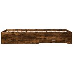 vidaXL Cadre de lit avec tiroirs sans matelas chêne fumé 90x190 cm