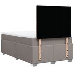 vidaXL Sommier à lattes de lit avec matelas taupe 120x190 cm tissu