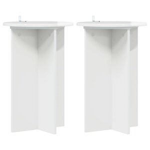 vidaXL Support de Plante 2 Pièces Blanc brillant Ø40 x 60 cm