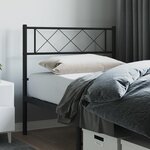 vidaXL Tête de lit métal noir 90 cm