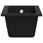vidaXL Évier de cuisine avec trou de trop-plein Noir Granit