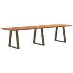 vidaXL Table à manger avec bord naturel 320x80x74 cm bois massif chêne