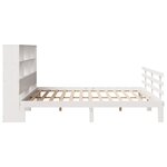 vidaXL Lit bibliothèque sans matelas blanc 200x200 cm bois pin massif