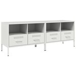 vidaXL Meubles TV 2 Pièces blanc 68x39x50 5 cm acier