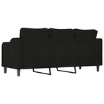 vidaXL Canapé à 3 places Noir 180 cm Tissu