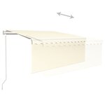 vidaXL Auvent automatique store capteur de vent et LED 3x2 5 m Crème