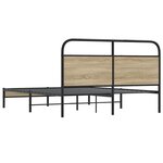 vidaXL Cadre de lit sans matelas 160x200 cm chêne fumé bois ingénierie