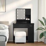 Table de Maquillage LED vidaXL en Chêne Noir - 86 5 x 35 x 136 cm