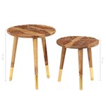 vidaXL Tables basses 2 Pièces Bois massif