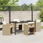 vidaXL Ensemble de salle à manger pour jardin 5 Pièces Beige polyrotin