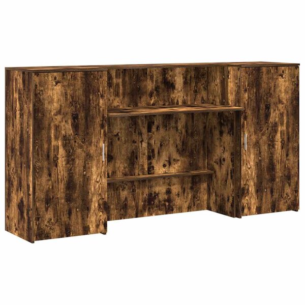 vidaXL Bureau de réception chêne fumé 200x50x103 5cm bois d'ingénierie