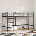 vidaXL Lit mezzanine pour enfants Noir 99 5 x 190 cm